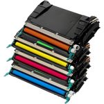 Set of 4 Remanufactured Toner Cartridges Lexmark C522 (Black, Cyan, Magenta, Yellow)